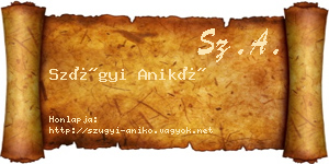 Szügyi Anikó névjegykártya